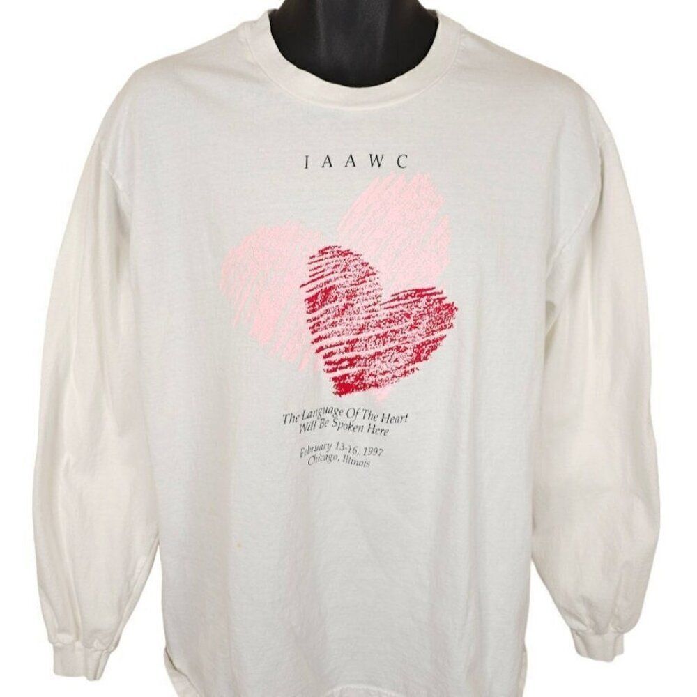 Vintage International Womens Conference T Shirt Mens Size Large White 90s 1997